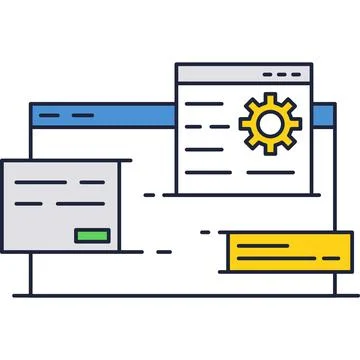 Computer window interface vector web browser icon Stock Illustration