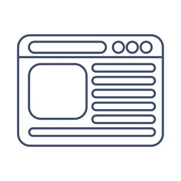 Computer window , line style icon Stock Illustration