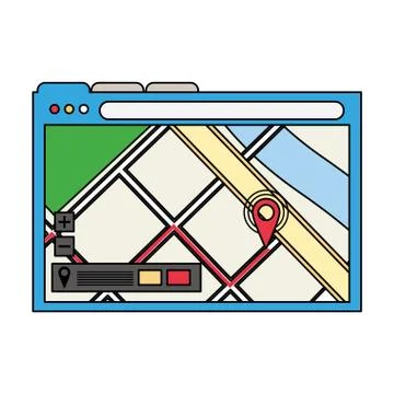 Computer window technology hardware cartoon Stock Illustration