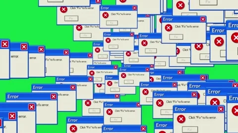 Computer Windows Click To Fix Error Lot Of Tab Opening Green Screen Video stock 303388712