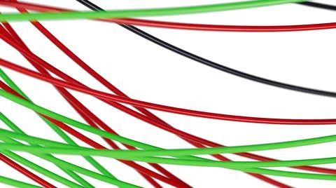 Computer wire on white background. Network Ethernet connection concept 3d render 스톡 일러스트