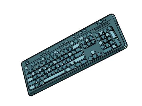 Computer wireless keyboard. An accessory for a personal computer. Gamers Stock Illustration