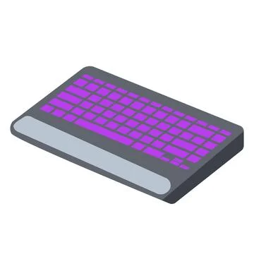 Computer wireless keyboard in flat design. Gamer accessory for video gaming.. Stock Illustration