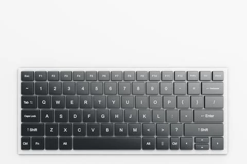 Computer wireless keyboard on a light table. View from above Stock-Fotos