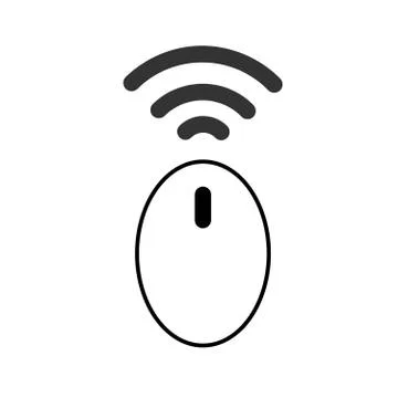 Computer wireless mouse icon isolated on white background in lined pattern Stock Illustration