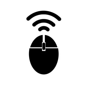 Computer wireless mouse icon isolated on white background in lined pattern Stock Illustration