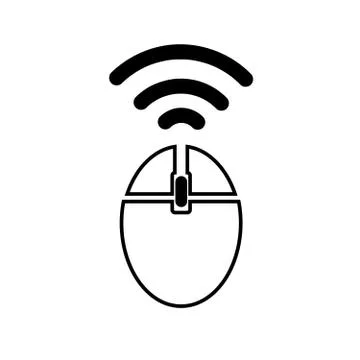 Computer wireless mouse icon isolated on white background in lined pattern イラスト素材