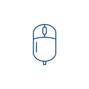 Computer wireless mouse line icon concept. Computer wireless mouse flat vector Illustrazione stock