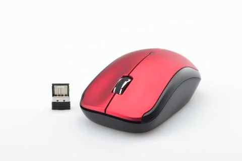 Computer wireless mouse on white background Stock Photos