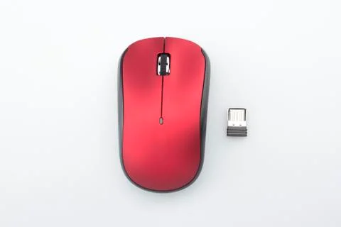 Computer wireless mouse on white background Stock Photos