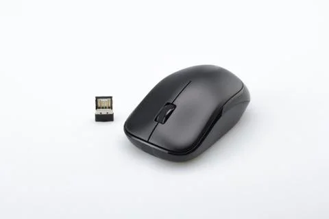 Computer wireless mouse on white background Stock Photos