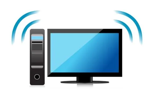 Computer wireless network icon illustration design over white Stock Illustration