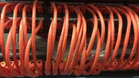 Computer Wires and Cables with Lights Flashing 스톡 동영상 101201203