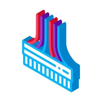Computer wires isometric icon vector illustration color Stock Illustration