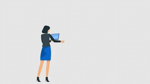 Computer in Woman's Hand Alpha Channel Video stock 260917654