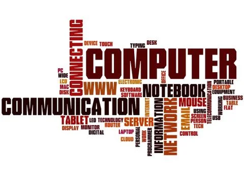 Computer, word cloud concept Stock Illustration