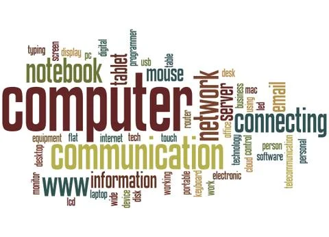 Computer, word cloud concept Stock Illustration