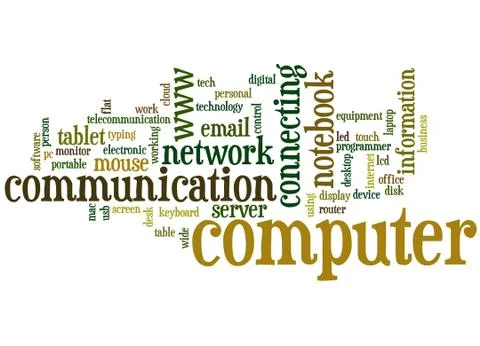 Computer, word cloud concept Stock Illustration