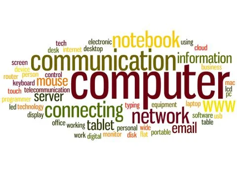 Computer, word cloud concept Stock Illustration