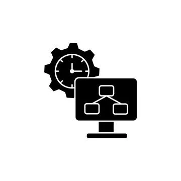 Computer work gear icon. Simple business intention icons for ui and ux, website Stock Illustration