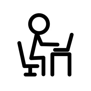 Computer work icon. Laptop work. Vector. Illustrazione stock