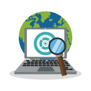 Computer work or office related icons image Illustrazione stock