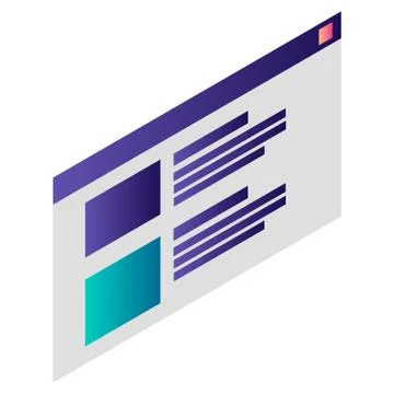 Computer work window icon, isometric style Stock Illustration