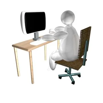 Computer worker Stock Illustration