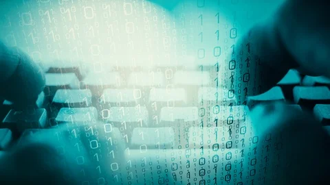 Computer worker programming, cybersecurity concept Stock Footage 88038192