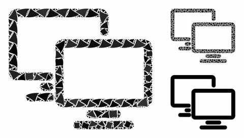 Computer workgroup Mosaic Icon of Joggly Parts Stock Illustration