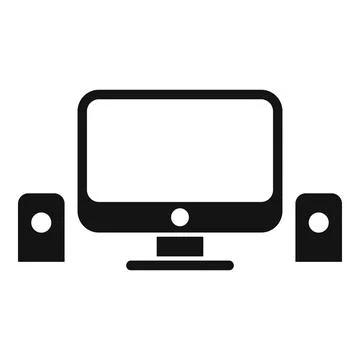 Computer workplace icon simple vector. Office table Stock-Illustration