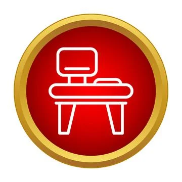 Computer workstation icon illustrating remote work concept Illustrazione stock