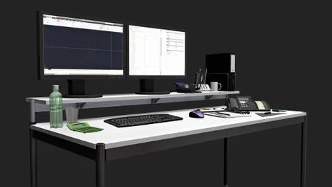 Computer workstation Stock Illustration