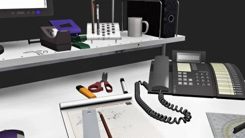 Computer workstation Stock Illustration