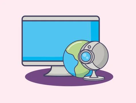 Computer world technology web camera innovation Stock Illustration