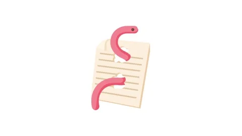 Computer worm, document destruction icon animation Stock Footage 168937102
