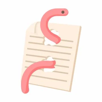 Computer worm, document destruction icon Stock Illustration
