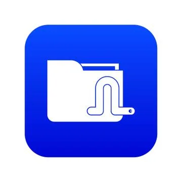 Computer worm icon digital blue イラスト素材