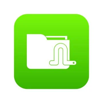 Computer worm icon digital green Stock Illustration