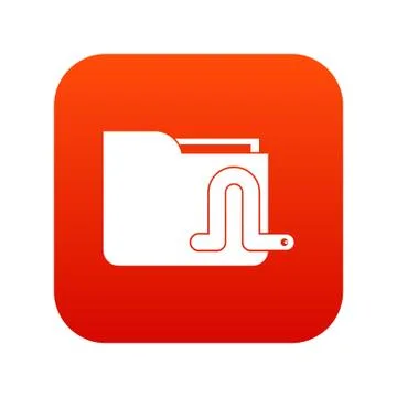 Computer worm icon digital red イラスト素材