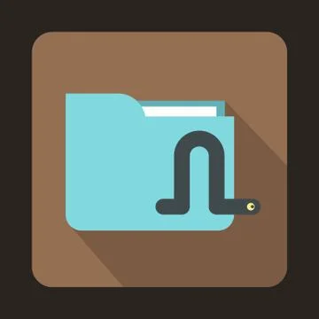 Computer worm icon, flat style イラスト素材