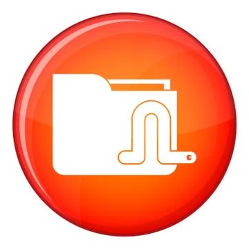 Computer worm icon, flat style Illustrazione stock