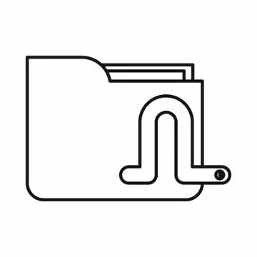 Computer worm icon, outline style イラスト素材