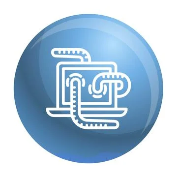 Computer worm icon, outline style Stock Illustration