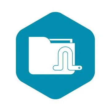 Computer worm icon, simple style Illustrazione stock