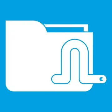 Computer worm icon white イラスト素材