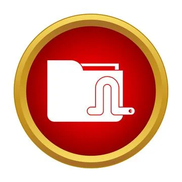 Computer worm malware infecting file folder data security Stock Illustration