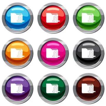 Computer worm set 9 collection Stock Illustration