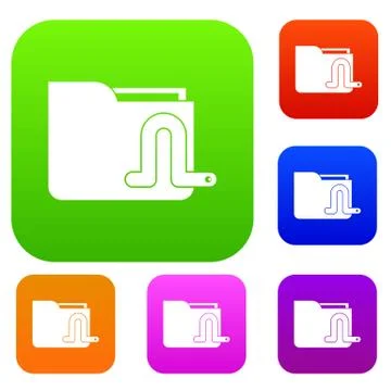 Computer worm set collection Illustrazione stock