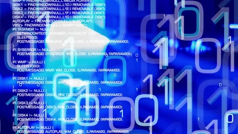 Computer worm trojan virus, cyber attack motion background Stock Footage 74699903